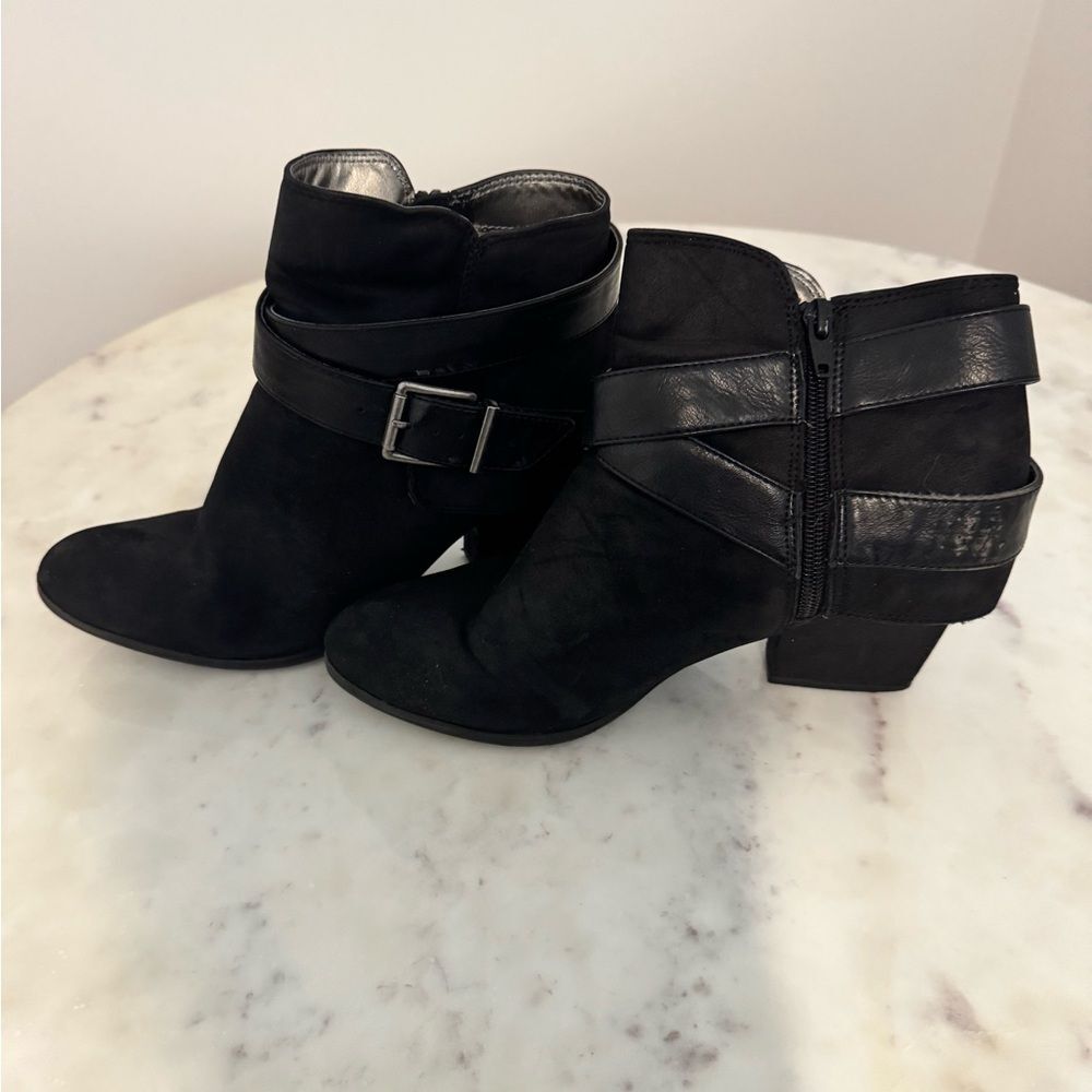 Life Stride Black Ankle Boots with Buckle